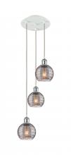Innovation Lighting 113B-3P-WPC-G1213-6SM - Athens Deco Swirl - 3 Light - 12 inch - White Polished Chrome - Cord Hung - Multi Pendant
