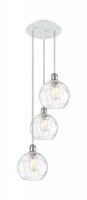 Innovation Lighting 113B-3P-WPC-G1215-8 - Athens Water Glass - 3 Light - 15 inch - White Polished Chrome - Cord Hung - Multi Pendant