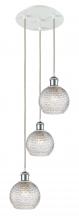 Innovation Lighting 113B-3P-WPC-G122C-6CL - Athens - 3 Light - 12 inch - White Polished Chrome - Cord Hung - Multi Pendant