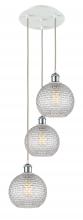 Innovation Lighting 113B-3P-WPC-G122C-8CL - Athens - 3 Light - 15 inch - White Polished Chrome - Cord Hung - Multi Pendant
