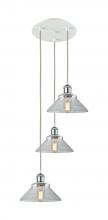 Innovation Lighting 113B-3P-WPC-G132 - Orwell - 3 Light - 15 inch - White Polished Chrome - Cord Hung - Multi Pendant