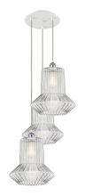 Innovation Lighting 113B-3P-WPC-G212 - Springwater - 3 Light - 19 inch - White Polished Chrome - Cord Hung - Multi Pendant