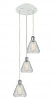 Innovation Lighting 113B-3P-WPC-G275 - Conesus - 3 Light - 13 inch - White Polished Chrome - Cord Hung - Multi Pendant