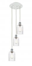 Innovation Lighting 113B-3P-WPC-G342 - Hadley - 3 Light - 11 inch - White Polished Chrome - Cord Hung - Multi Pendant