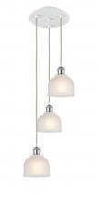 Innovation Lighting 113B-3P-WPC-G411 - Dayton - 3 Light - 12 inch - White Polished Chrome - Cord Hung - Multi Pendant