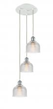 Innovation Lighting 113B-3P-WPC-G412 - Dayton - 3 Light - 12 inch - White Polished Chrome - Cord Hung - Multi Pendant