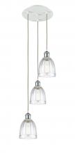 Innovation Lighting 113B-3P-WPC-G442 - Brookfield - 3 Light - 12 inch - White Polished Chrome - Cord Hung - Multi Pendant
