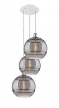 Innovation Lighting 113B-3P-WPC-G556-12SM - Rochester - 3 Light - 19 inch - White Polished Chrome - Cord Hung - Multi Pendant