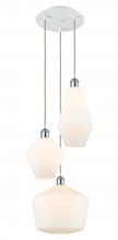 Innovation Lighting 113B-3P-WPC-G651-MU - Cindyrella - 3 Light - 17 inch - White Polished Chrome - Cord hung - Multi Pendant