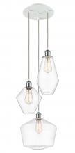 Innovation Lighting 113B-3P-WPC-G652-MU - Cindyrella - 3 Light - 17 inch - White Polished Chrome - Cord hung - Multi Pendant