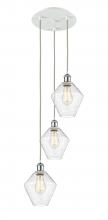 Innovation Lighting 113B-3P-WPC-G654-8 - Cindyrella - 3 Light - 15 inch - White Polished Chrome - Cord Hung - Multi Pendant