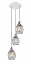 Innovation Lighting 113B-3P-WPC-G82 - Eaton - 3 Light - 12 inch - White Polished Chrome - Cord Hung - Multi Pendant