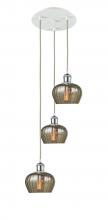 Innovation Lighting 113B-3P-WPC-G96 - Fenton - 3 Light - 13 inch - White Polished Chrome - Cord Hung - Multi Pendant