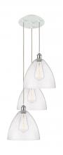 Innovation Lighting 113B-3P-WPC-GBD-124 - Bristol - 3 Light - 19 inch - White Polished Chrome - Cord Hung - Multi Pendant