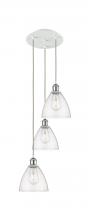Innovation Lighting 113B-3P-WPC-GBD-754 - Bristol - 3 Light - 14 inch - White Polished Chrome - Cord Hung - Multi Pendant