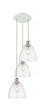 Innovation Lighting 113B-3P-WPC-GBD-94 - Bristol - 3 Light - 16 inch - White Polished Chrome - Cord Hung - Multi Pendant