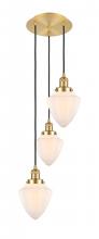 Innovation Lighting 113F-3P-SG-G661-7 - Bullet - 3 Light - 14 inch - Satin Gold - Cord hung - Multi Pendant