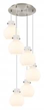 Innovation Lighting 116-410-1PS-SN-G410-8WH - Newton Sphere - 6 Light - 19 inch - Brushed Satin Nickel - Cord hung - Multi Pendant