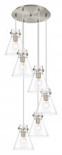 Innovation Lighting 116-410-1PS-SN-G411-8CL - Newton Cone - 6 Light - 19 inch - Brushed Satin Nickel - Multi Pendant