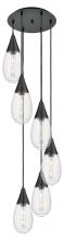 Innovation Lighting 116-450-1P-BK-G450-6SCL - Malone - 6 Light - 17 inch - Matte Black - Multi Pendant
