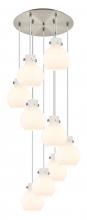Innovation Lighting 119-410-1PS-SN-G410-8WH - Newton Sphere - 9 Light - 22 inch - Brushed Satin Nickel - Cord hung - Multi Pendant