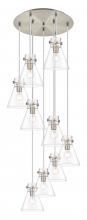 Innovation Lighting 119-410-1PS-SN-G411-8CL - Newton Cone - 9 Light - 22 inch - Brushed Satin Nickel - Multi Pendant