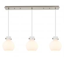 Innovation Lighting 123-410-1PS-SN-G410-8WH - Newton Sphere - 3 Light - 40 inch - Brushed Satin Nickel - Cord hung - Linear Pendant