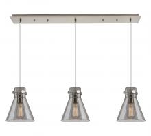 Innovation Lighting 123-410-1PS-SN-G411-8SM - Newton Cone - 3 Light - 40 inch - Brushed Satin Nickel - Linear Pendant