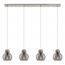 Innovation Lighting 124-410-1PS-SN-G410-8SM - Newton Sphere - 4 Light - 52 inch - Brushed Satin Nickel - Cord hung - Linear Pendant