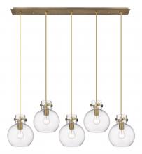 Innovation Lighting 125-410-1PS-BB-G410-8CL - Newton Sphere - 5 Light - 40 inch - Brushed Brass - Linear Pendant