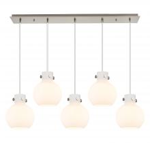 Innovation Lighting 125-410-1PS-SN-G410-8WH - Newton Sphere - 5 Light - 40 inch - Brushed Satin Nickel - Cord hung - Linear Pendant