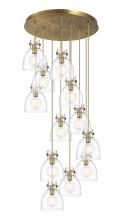 Innovation Lighting 126-410-1PS-BB-G412-8CL - Newton Bell - 12 Light - 27 inch - Brushed Brass - Multi Pendant