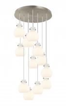 Innovation Lighting 126-410-1PS-SN-G410-8WH - Newton Sphere - 12 Light - 27 inch - Brushed Satin Nickel - Cord hung - Multi Pendant