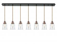Innovation Lighting 127BK-10CR-2H-AC-G182 - Winchester - 7 Light - 48 inch - Matte Black - Cord hung - Linear Pendant