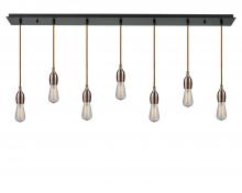 Innovation Lighting 127BK-10CR-3AC - Chelsea - 7 Light - 48 inch - Matte Black - Cord hung - Linear Pendant