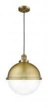 Innovation Lighting 201C-BB-HFS-122-BB-LED - Hampden - 1 Light - 13 inch - Brushed Brass - Cord hung - Pendant