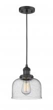 Innovations Lighting 201C-BK-G74 - Bell - 1 Light - 8 inch - Matte Black - Cord hung - Mini Pendant