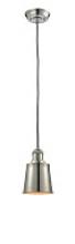 Innovation Lighting 201C-PN-M9 - Addison - 1 Light - 5 inch - Polished Nickel - Cord hung - Mini Pendant