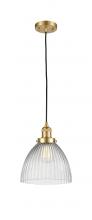 Innovation Lighting 201C-SG-G222-LED - Seneca Falls - 1 Light - 10 inch - Satin Gold - Cord hung - Mini Pendant