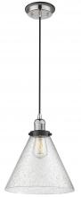 Innovation Lighting 201CBP-PNBK-G44-L - Cone - 1 Light - 12 inch - Polished Nickel - Cord hung - Mini Pendant