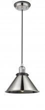 Innovation Lighting 201CBP-PNBK-M10-PN - Briarcliff - 1 Light - 10 inch - Polished Nickel - Cord hung - Mini Pendant