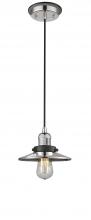 Innovation Lighting 201CBP-PNBK-M1-PN - Railroad - 1 Light - 8 inch - Polished Nickel - Cord hung - Mini Pendant