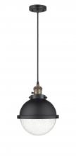 Innovation Lighting 201CSW-BAB-HFS-84-BK - Hampden - 1 Light - 9 inch - Black Antique Brass - Cord hung - Mini Pendant