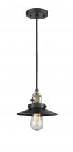 Innovations Lighting 201CSW-BAB-M6 - Railroad - 1 Light - 8 inch - Black Antique Brass - Cord hung - Mini Pendant