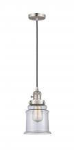 Innovations Lighting 201CSW-SN-G182 - Canton - 1 Light - 6 inch - Brushed Satin Nickel - Cord hung - Mini Pendant