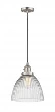 Innovation Lighting 201CSW-SN-G222-LED - Seneca Falls - 1 Light - 10 inch - Brushed Satin Nickel - Cord hung - Mini Pendant