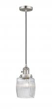 Innovation Lighting 201CSW-SN-G302-LED - Colton - 1 Light - 6 inch - Brushed Satin Nickel - Cord hung - Mini Pendant