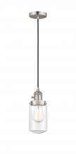 Innovations Lighting 201CSW-SN-G312-LED - Dover - 1 Light - 5 inch - Brushed Satin Nickel - Cord hung - Mini Pendant