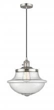 Innovation Lighting 201CSW-SN-G544-LED - Oxford - 1 Light - 12 inch - Brushed Satin Nickel - Cord hung - Mini Pendant