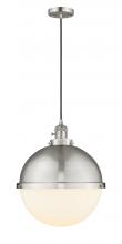 Innovation Lighting 201CSW-SN-HFS-121-SN - Hampden - 1 Light - 13 inch - Brushed Satin Nickel - Cord hung - Pendant
